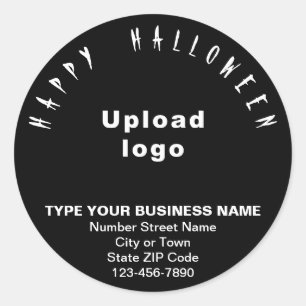 Business Halloween Black Round Sticker