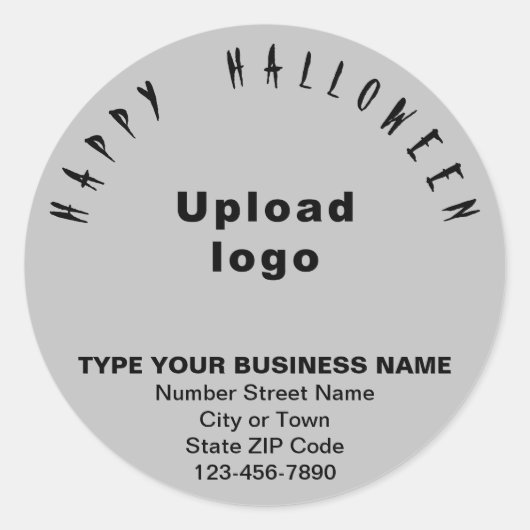 Business Halloween Gray Round Sticker (Vorderseite)
