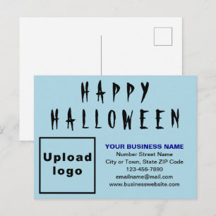 Business Halloween Light Blue Holiday Postkarte