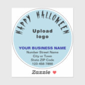 Business Halloween Light Blue Round Vinyl Sticker (Blatt)