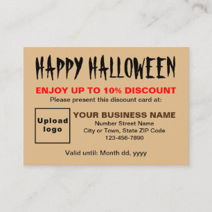 Business Halloween Light Brown Discount Card Rabattkarte