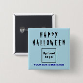 Business Halloween LightBlue Square Button (Vorne & Hinten)