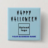 Business Halloween LightBlue Square Button (Vorderseite)