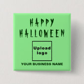 Business Halloween Lightning Green Square Button (Vorderseite)