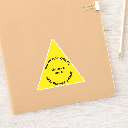 Business Halloween Yellow Triangle Vinyl Aufkleber (Notizbuch)