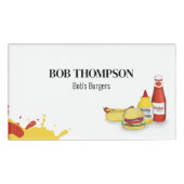 Business Hamburger Hotdog Mitarbeiter Namenschild (Vorderseite)