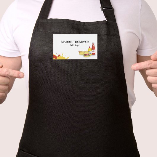 Business Hamburger Hotdog Mitarbeiter Namenschild