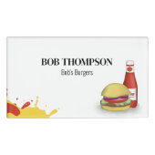Business Hamburger Simple Employee Namenschild (Vorderseite)