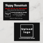 Business Hanukkah Black Discount Card Rabattkarte (Vorne/Hinten)