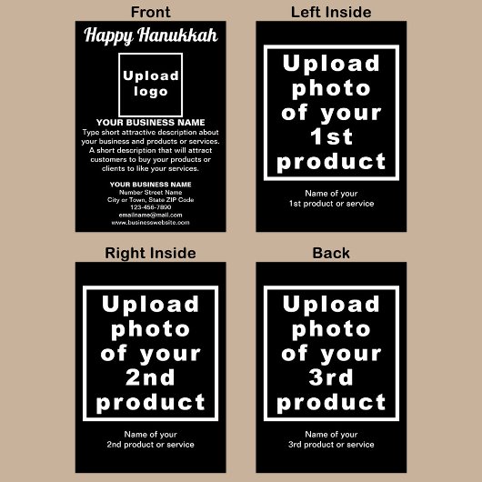 Business Hanukkah Black Falted Grußkarte Karte