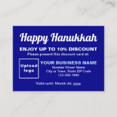 Business Hanukkah Blue Discount Card Rabattkarte (Vorderseite)