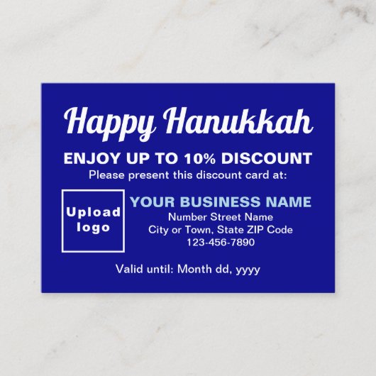 Business Hanukkah Blue Discount Card Rabattkarte (Vorderseite)