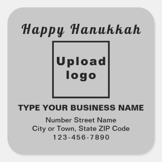 Business Hanukkah Gray Square Sticker (Vorderseite)