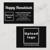 Business Hanukkah Gruß auf Black Enclosure Card Begleitkarte (Vorne/Hinten)