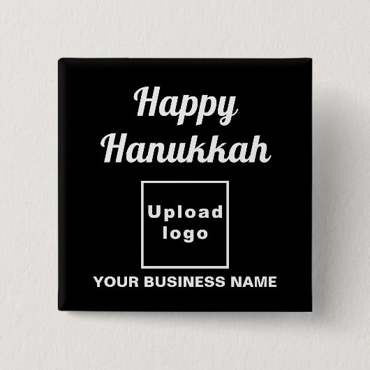 Business Hanukkah Gruß auf Black Square Button (Vorderseite)