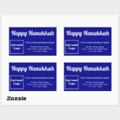 Business Hanukkah Gruß auf blau Rechteckiger Aufkleber (Blatt)