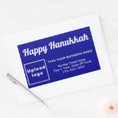 Business Hanukkah Gruß auf blau Rechteckiger Aufkleber (Umschlag)