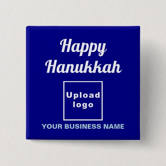 Business Hanukkah Gruß auf Blue Square Button (Vorderseite)