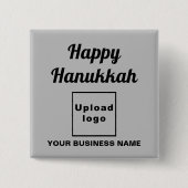 Business Hanukkah Gruß auf dem Grauen Platz Button (Vorderseite)