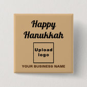 Business Hanukkah Gruß auf dem hellbraunen Platz Button (Vorderseite)