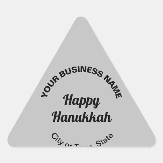 Business Hanukkah Gruß auf Grau Dreieckiger Aufkleber (Vorderseite)