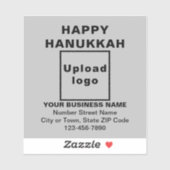 Business Hanukkah Gruß auf Gray Square Vinyl Aufkleber (Blatt)