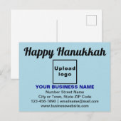 Business Hanukkah Gruß auf Light Blue Postcard Postkarte (Vorne/Hinten)