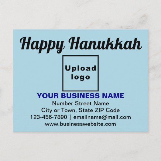 Business Hanukkah Gruß auf Light Blue Postcard Postkarte (Vorderseite)