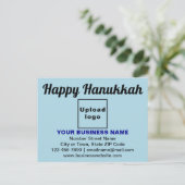 Business Hanukkah Gruß auf Light Blue Postcard Postkarte (Stehend Vorderseite)