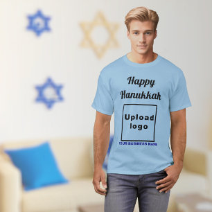 Business Hanukkah Gruß auf Light Blue T - Shirt