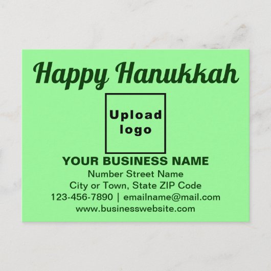 Business Hanukkah Gruß auf Light Green Postcard Postkarte (Vorderseite)