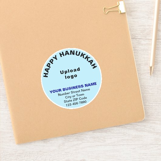 Business Hanukkah Light Blue Round Vinyl Sticker (Notizbuch)