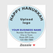 Business Hanukkah Light Blue Round Vinyl Sticker (Blatt)