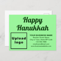 Business Hanukkah Light Green Holiday Postkarte