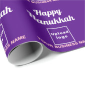 Business Hanukkah Lila Wrapping Paper Geschenkpapier (Rolleneckpunkt)