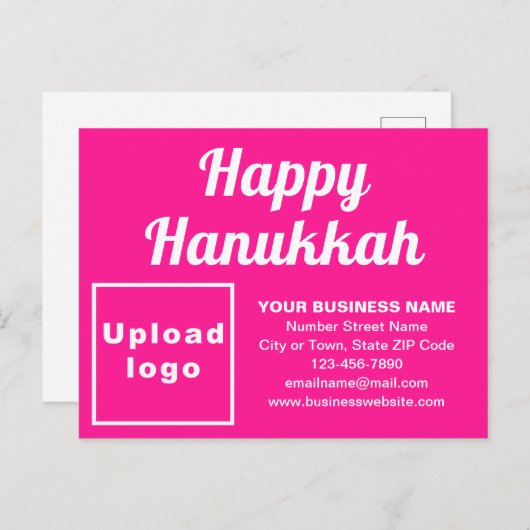 Business Hanukkah Pink Holiday Postkarte (Vorne/Hinten)