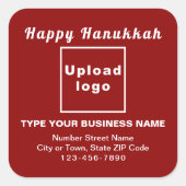 Business Hanukkah Roter Platz Sticker (Vorderseite)