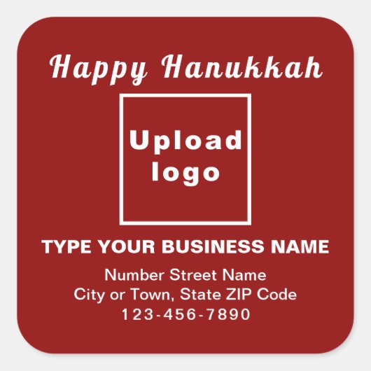 Business Hanukkah Roter Platz Sticker (Vorderseite)