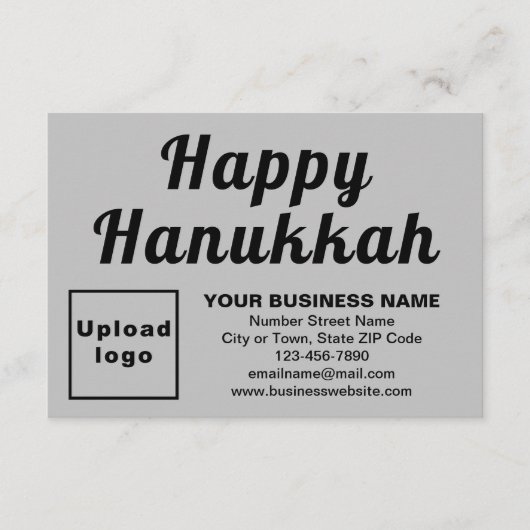 Business Hanukkah Small Gray Flat Grußkarte Karte (Vorderseite)