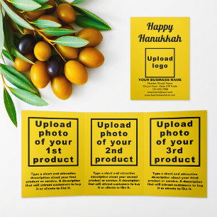 Business Hanukkah Yellow Trifold Dreifach Gefaltete Karte