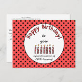 Business Happy Birthday Coupon Orange-Red Postkarte (Vorne/Hinten)