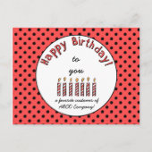 Business Happy Birthday Coupon Orange-Red Postkarte (Vorderseite)
