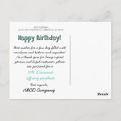 Business Happy Birthday Coupon Postkarte (Rückseite)