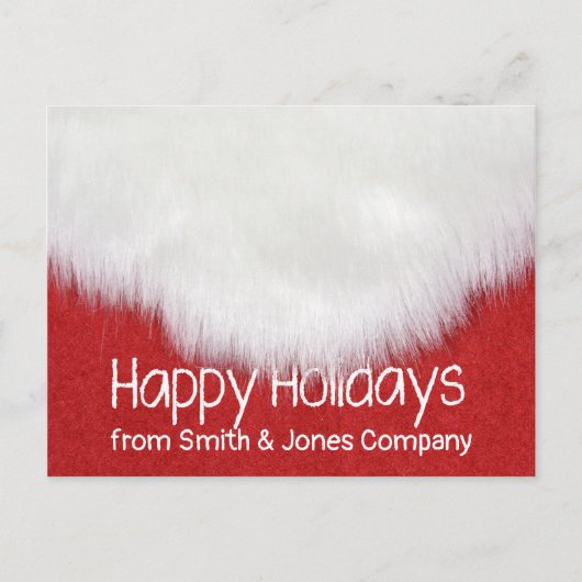 Business Happy Holidays Santa's Beard Feiertagspostkarte (Vorderseite)