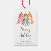 Business Happy Holidays Watercolor Weihnachten Geschenkanhänger (Vorderseite)