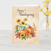 Business Happy Thanksgiving Sunflowers Pumpkins Karte (Gelbe Blume)