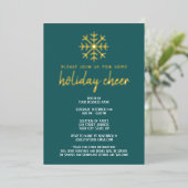 Business Holiday Cheer Party - moderne Schneeflock Folieneinladung (Stehend vorne)