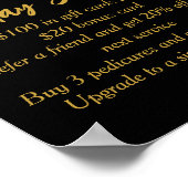 Business Holiday Specials Custom Black Gold Poster (Ecke)