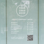 Business Hours Logo Create QR Code White Lettering Fensteraufkleber