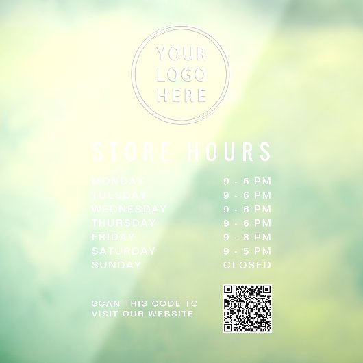 Business Hours Logo Create Your QR Code Fensteraufkleber (Blatt 3)